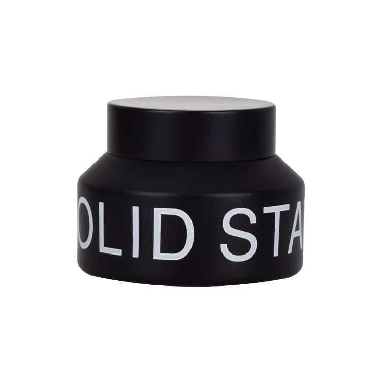 Skin cream packaging empty matte black glass cosmetic cream jars 15ml 30ml 50ml 100ml large size frosted glass jar with lid