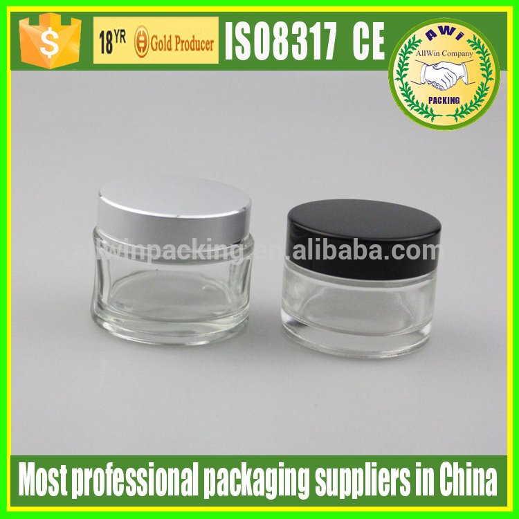 Skin whitening and lightening kojic acid face cream packaging glass jar cream container