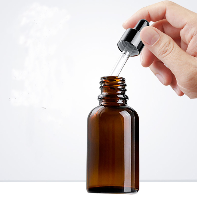 Skincare 5ml10ml15ml20ml30ml50ml100ml amber boston round glass pipette dropper bottles essential oil e cig oil glass bottle