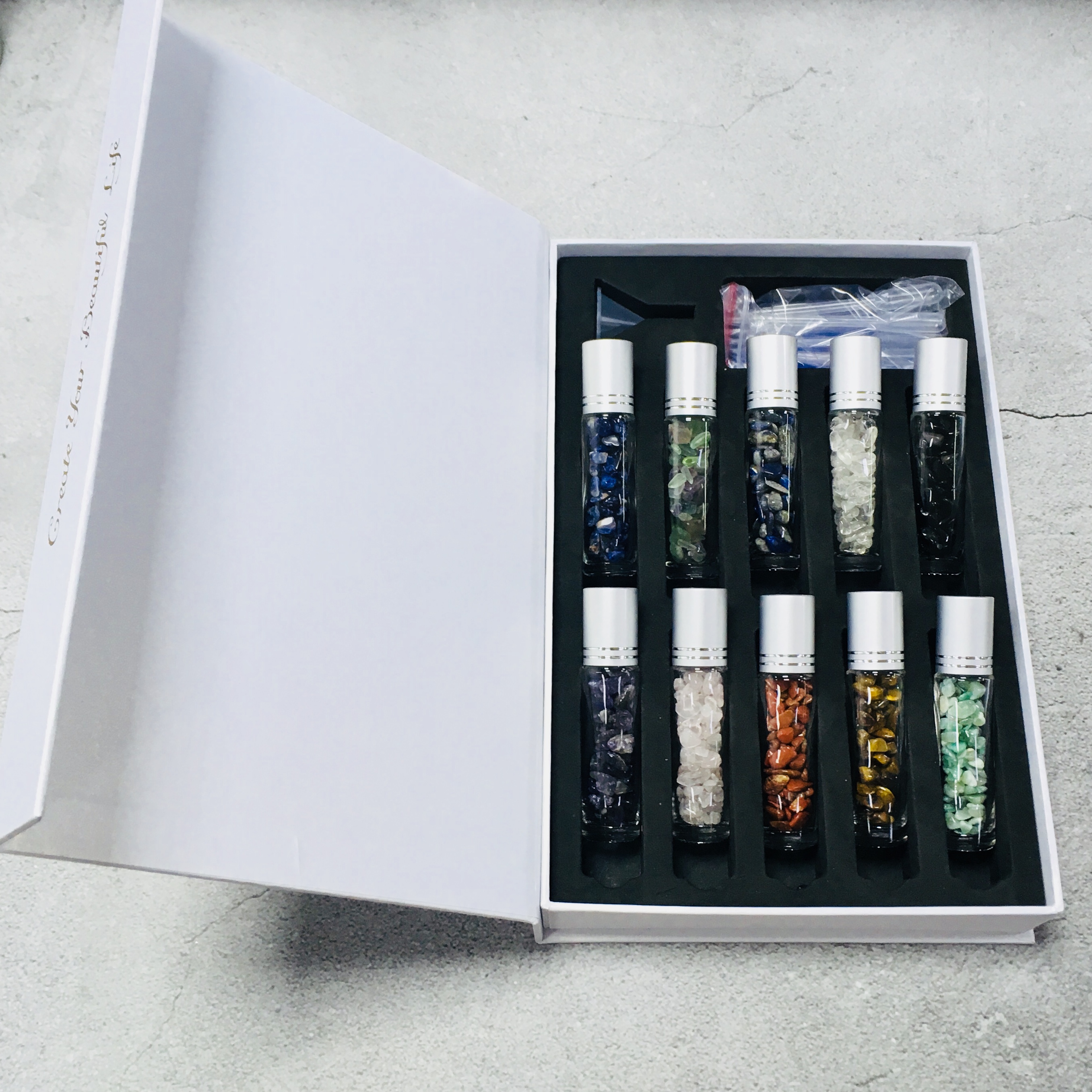 Skincare Accessories Natural Crystal Semi-Precious Gemstone Essential Oil Roller Bottles