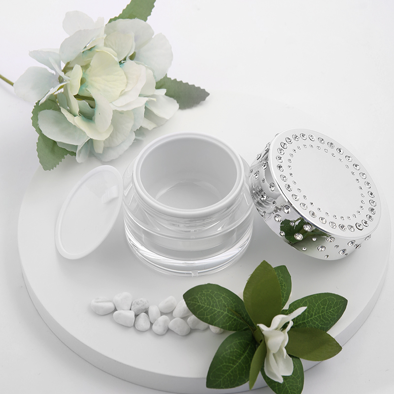 Skincare Body Cream Clear Double Wall Acrylic 15g 30g 50g Cosmetic Cream Jar with Round Lid