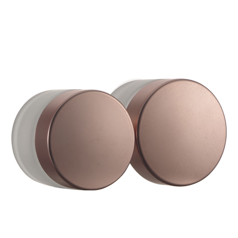 Skincare Cosmetic Face Packaging 1OZ 2OZ 3OZ Frost Glass Cream Jar With Rose Gold Lid
