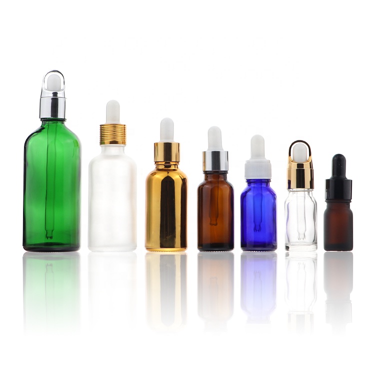 Skincare Packaging 1 oz 30ml Essential Oil Gold Glass Dropper Bottle With Measurement Markings