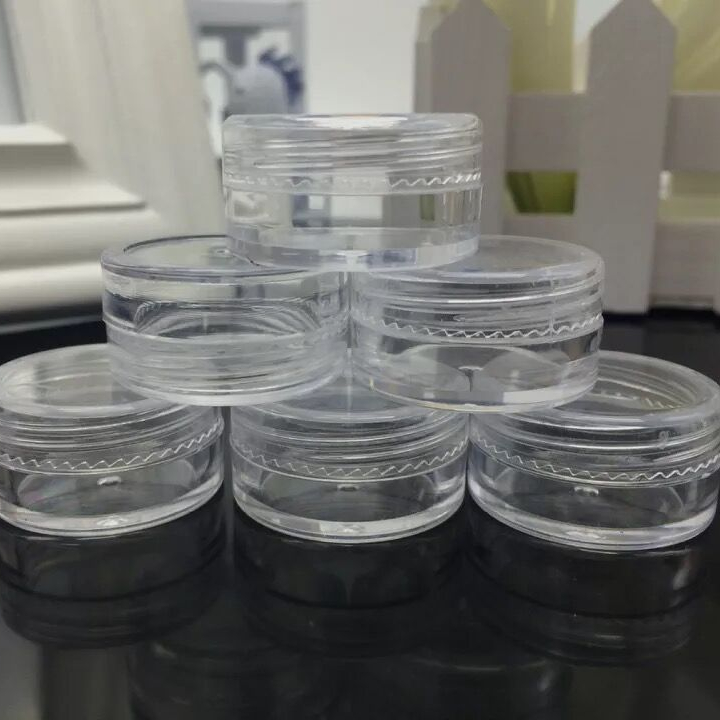 Skincare Packaging  10g 20g Empty Cosmetic Jar Clear Plastic Jar for Lip Balm, Eyeshadow and Other Beauty Products