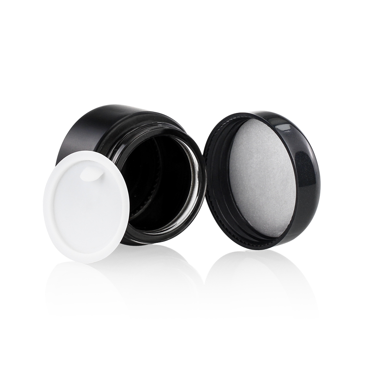 Skincare Packaging Containers 30g Empty Cosmetic Black Glass Cream Jar with Mushroom Cap
