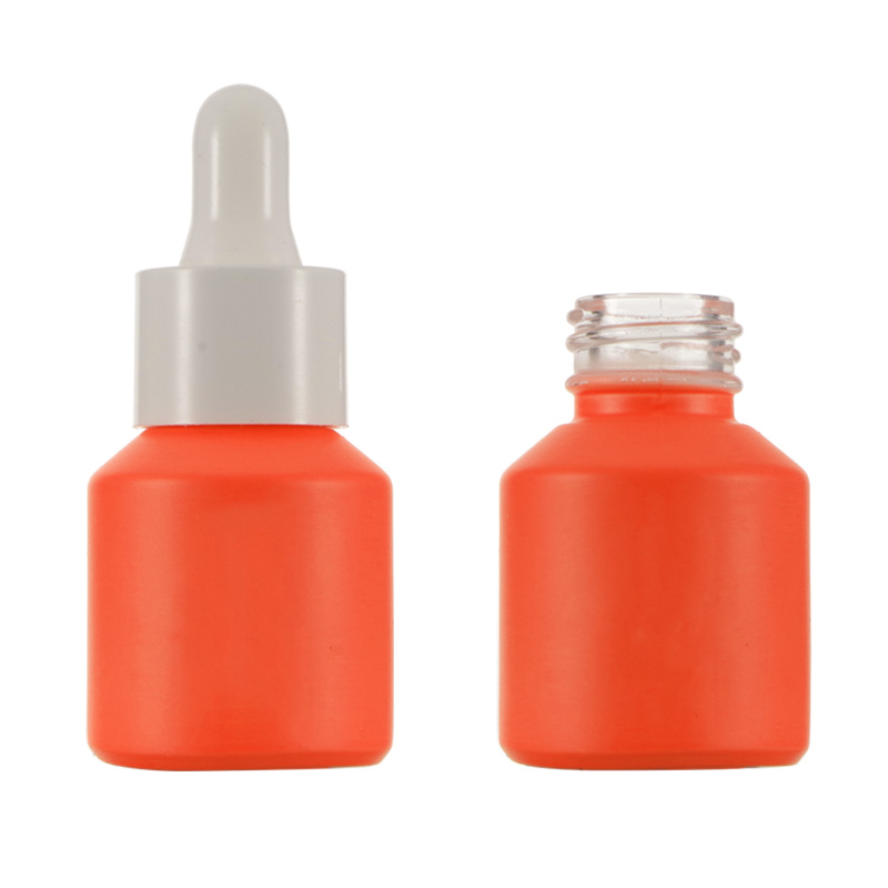 Skincare Packaging Pastel Matte Orange 15ml 30ml Essential Oil Tincture Glass Serum Bottle with Dropper