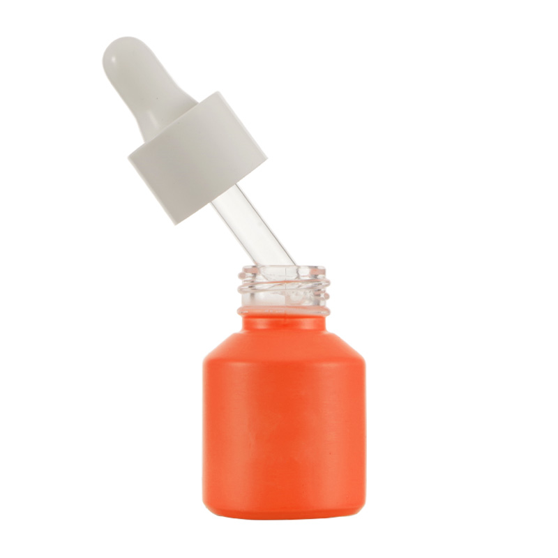 Skincare Packaging Pastel Matte Orange 15ml 30ml Essential Oil Tincture Glass Serum Bottle with Dropper