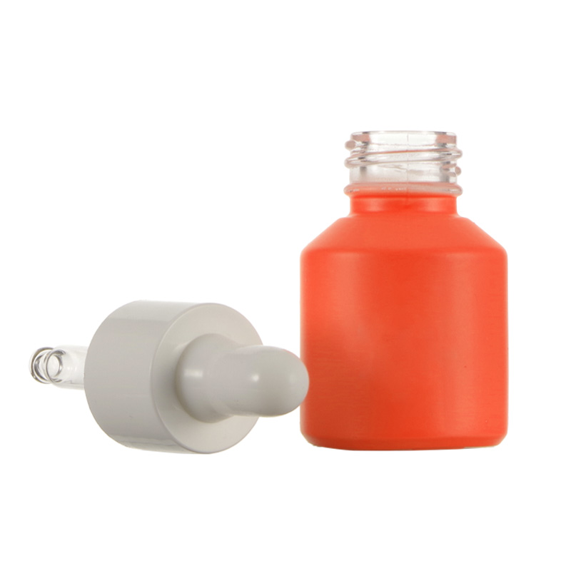 Skincare Packaging Pastel Matte Orange 15ml 30ml Essential Oil Tincture Glass Serum Bottle with Dropper