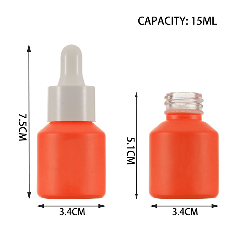 Skincare Packaging Pastel Matte Orange 15ml 30ml Essential Oil Tincture Glass Serum Bottle with Dropper