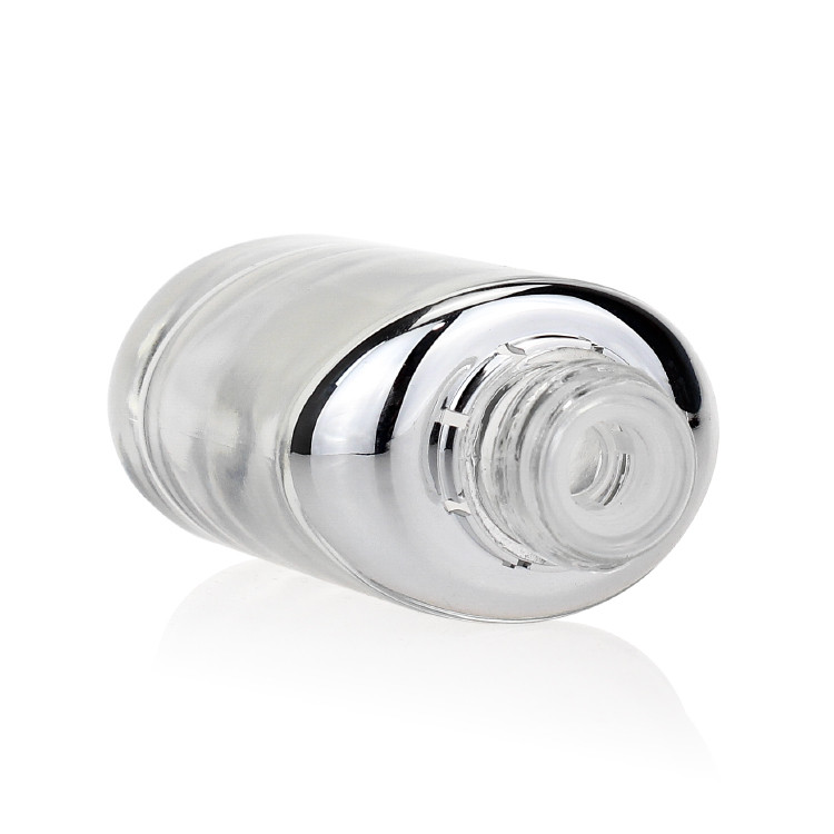 Skincare package 30ml glass round serum bottles 1oz clear dropper bottle