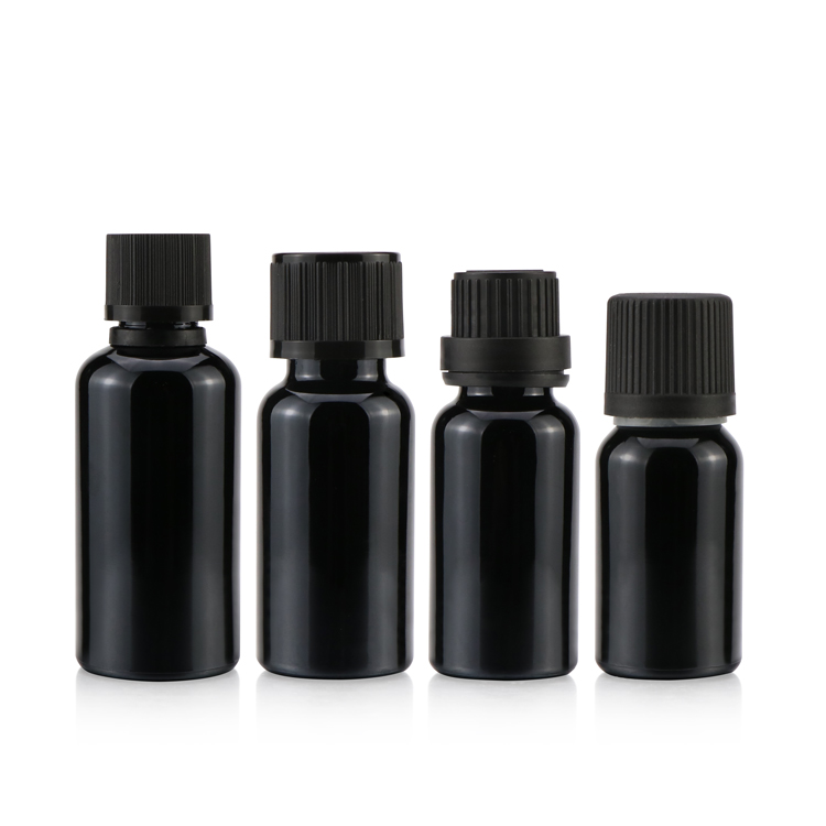 Skincare packaging 10ml 15ml 20ml 30ml 50ml 100ml essential oil round uv dark violet cosmetic glass bottles with screw cap
