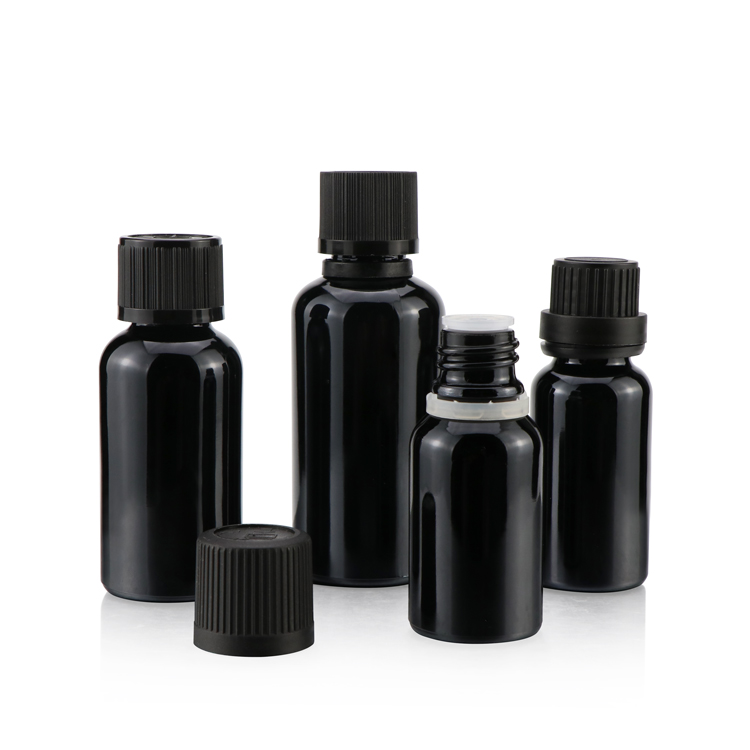Skincare packaging 10ml 15ml 20ml 30ml 50ml 100ml essential oil round uv dark violet cosmetic glass bottles with screw cap