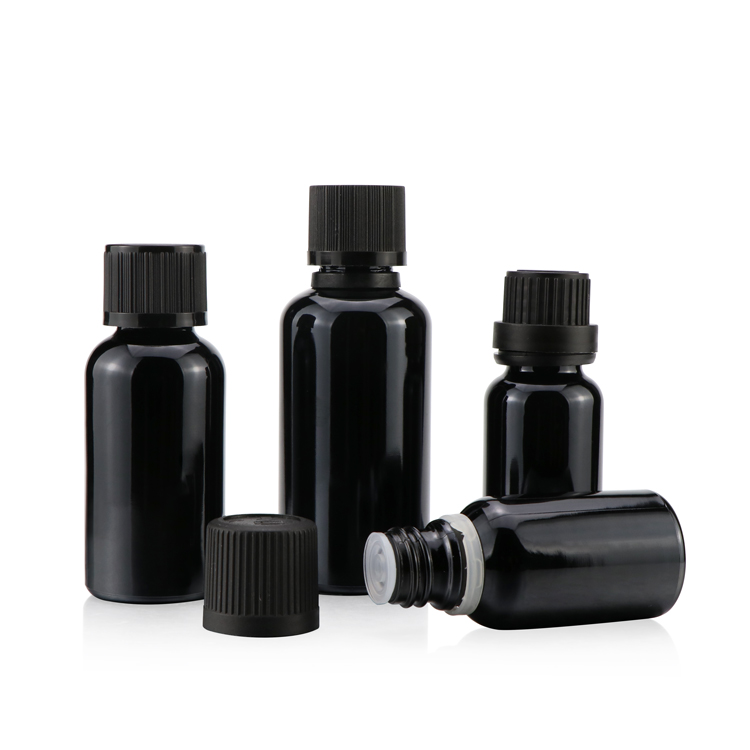 Skincare packaging 10ml 15ml 20ml 30ml 50ml 100ml essential oil round uv dark violet cosmetic glass bottles with screw cap