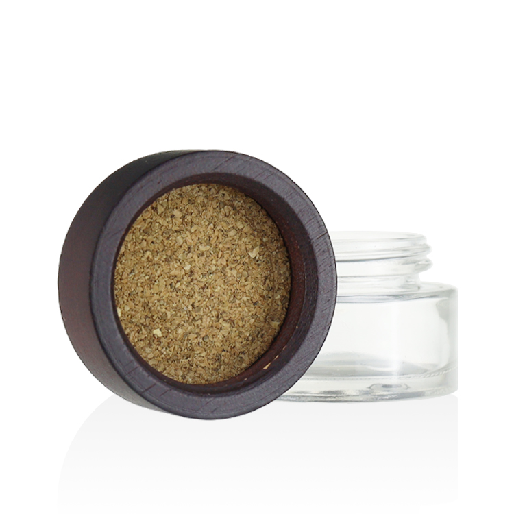 Skincare packaging 15g 20g 30g 50g 100g luxury glass jars with wood lid for eye cream
