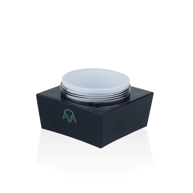 Skincare packaging 15g 30g 50g luxury matte black square jar cosmetic for cream