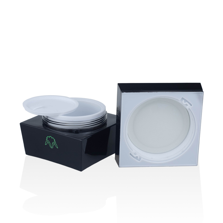 Skincare packaging 15g 30g 50g luxury matte black square jar cosmetic for cream