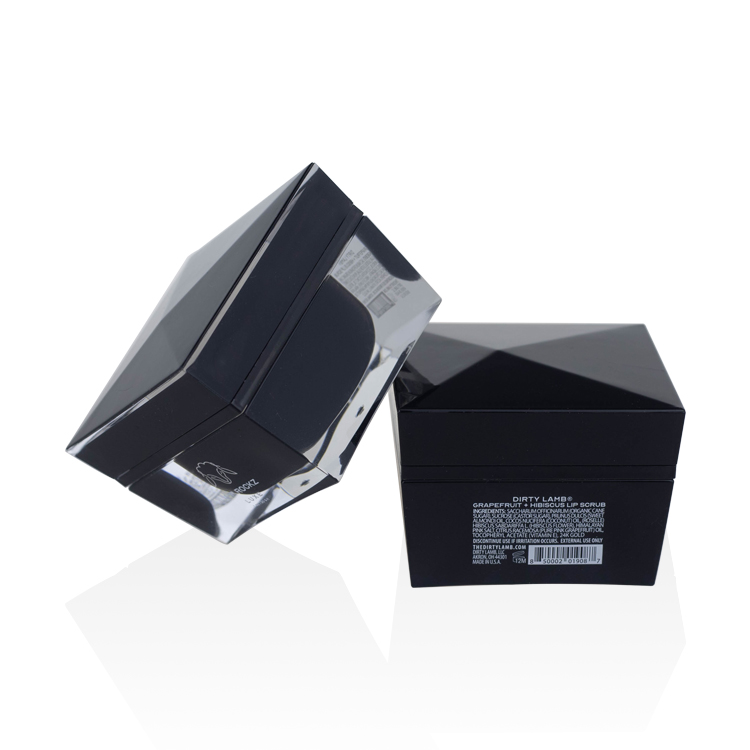 Skincare packaging 15g 30g 50g luxury matte black square jar cosmetic for cream