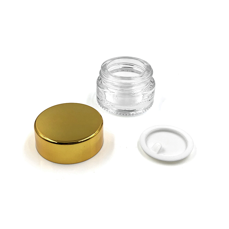 Skincare packaging round 5ml 1oz 2oz 4oz small sample cosmetic glass eye cream jar