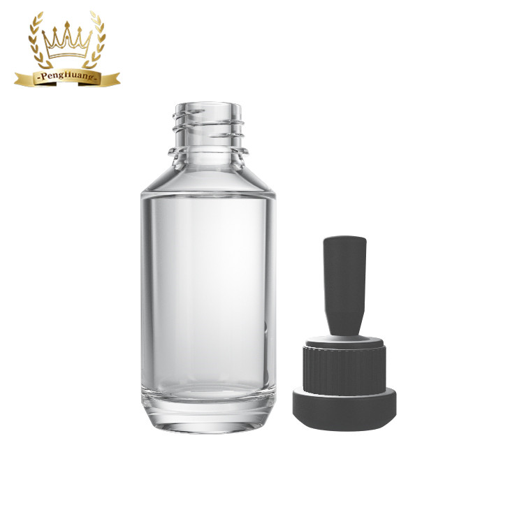 Slant Shoulder 5ml to 100ml Clear Amber Blue Green Glass Essential Oil Bottle with Bullet Cap