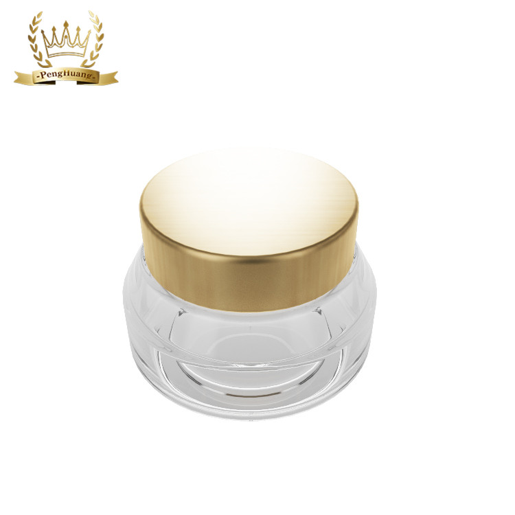 Slant Shoulder Empty Clear Cosmetic Packaging Glass Cream Jars Container