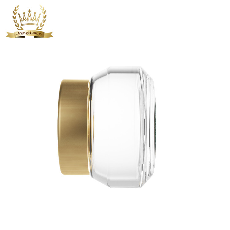 Slant Shoulder Empty Clear Cosmetic Packaging Glass Cream Jars Container