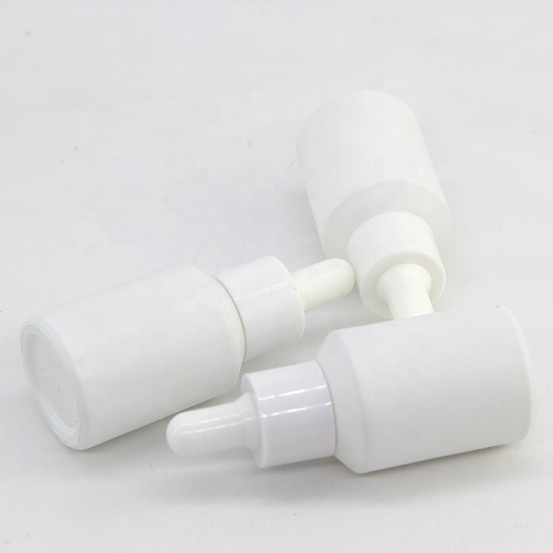 Slanted shoulder matte black matte white glass bottle with dropper for essential oil liquid for wholesale