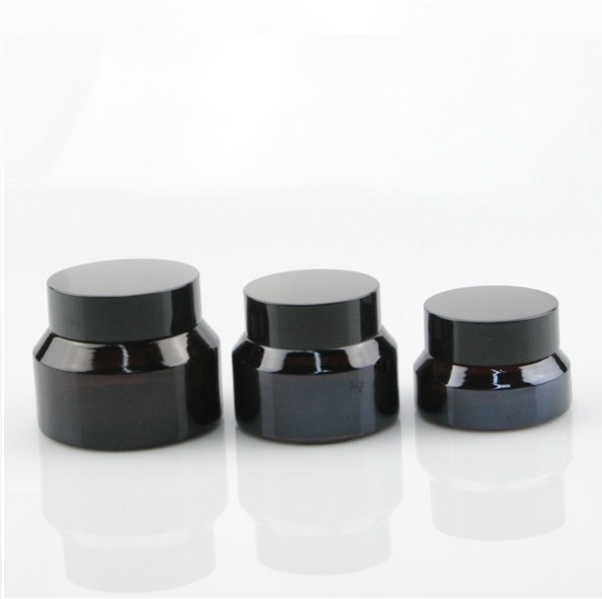 Slope Shoulder Cream 1 oz 50 ml Matte Black glass jar 30ml 30g 50g with plastic screw cap easy open lid good quality