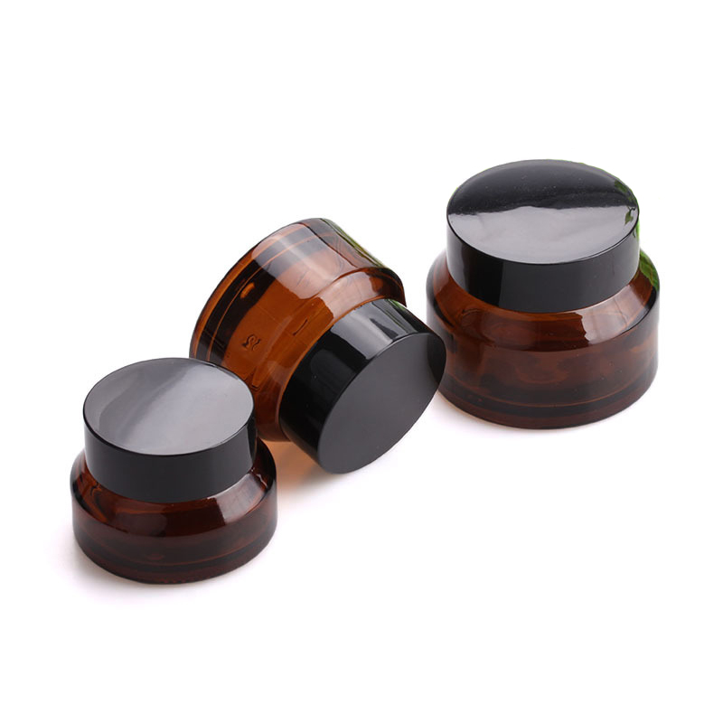 Slope Shoulder Cream Matte Black glass jar 30g with plastic screw cap easy open lid good quality