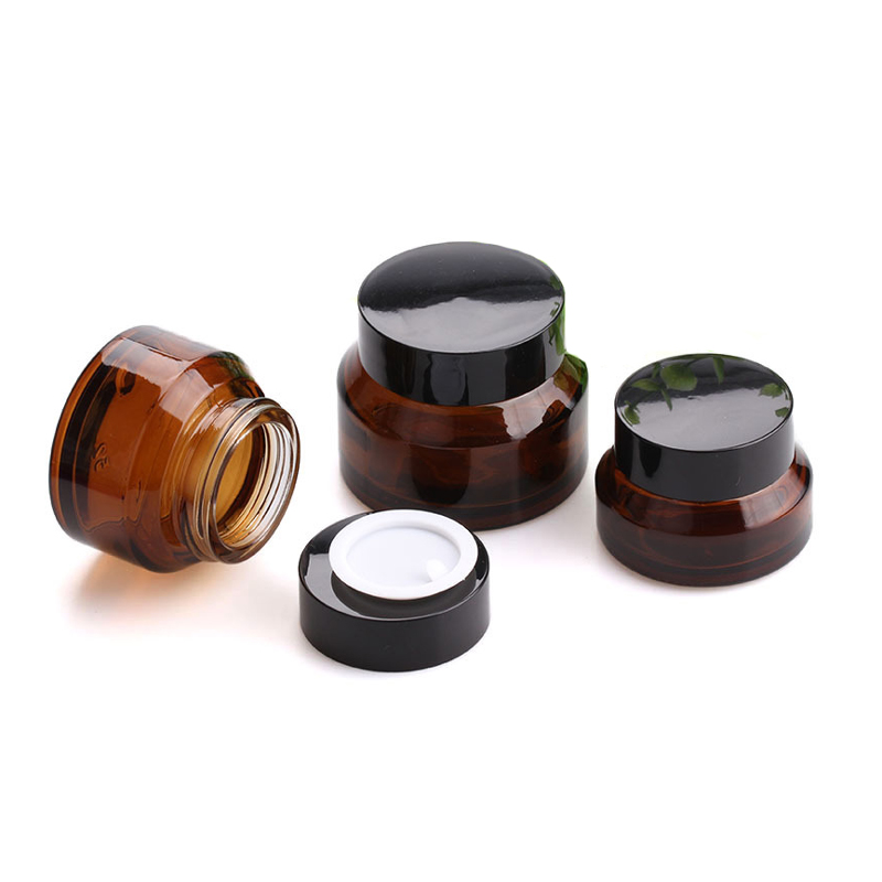 Slope Shoulder Cream Matte Black glass jar 30g with plastic screw cap easy open lid good quality