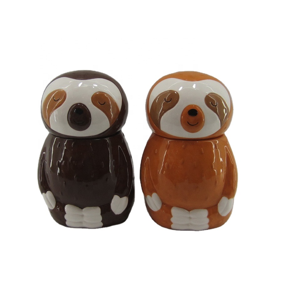 Sloth Shape Cookie Jar Ceramic Food Container Sloth Candy Jar for Kitchen Storage or Party Decor
