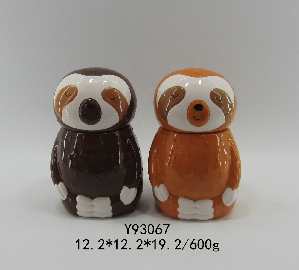 Sloth Shape Cookie Jar Ceramic Food Container Sloth Candy Jar for Kitchen Storage or Party Decor