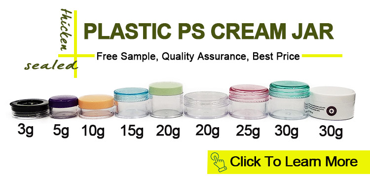 Small 10g 15g 20g 3ml 3g 5ml 5 Gram 20m 15ml 30g 30ml 10ml Cosmetic Container Makeup Sample Jar Ps Clear Plastic Jar