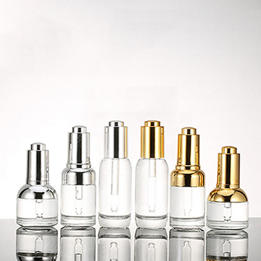 Small 10ml 20ml 30ml 60ml unique white glass essential oil dropper bottle