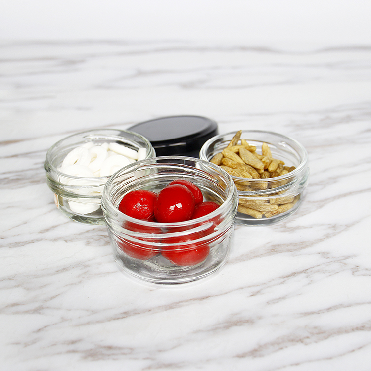 Small 4oz 120ml Mason Jar Wholesale Clear Taper Glass Jar With Metal Twist Off Lid