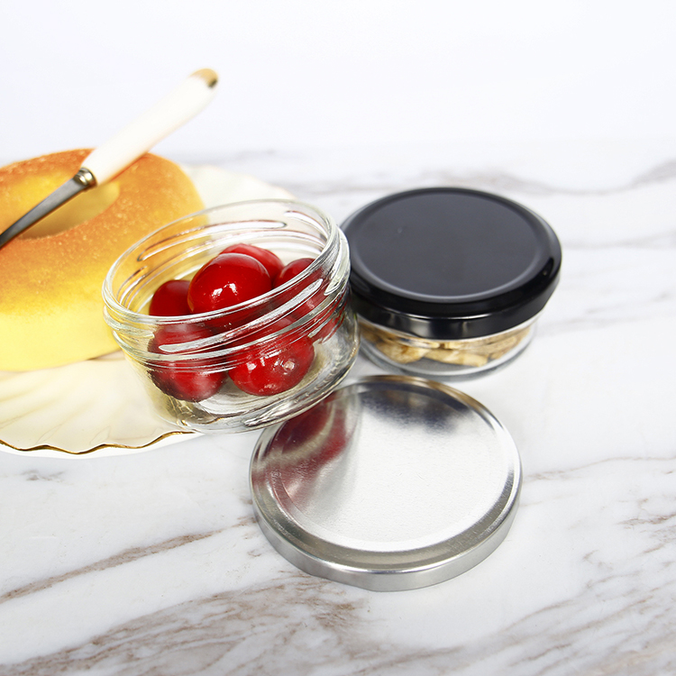 Small 4oz 120ml Mason Jar Wholesale Clear Taper Glass Jar With Metal Twist Off Lid