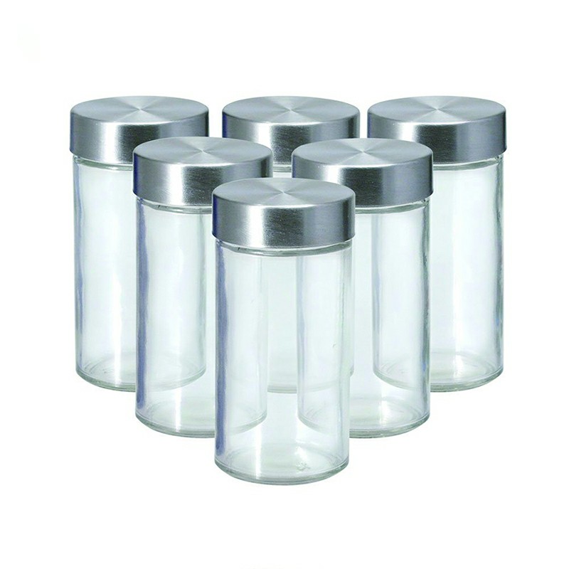 Small 4oz Bottles Stackable Stout Herbs French Round Glass Spice Jars with Shaker Lids and Chalkboard Sticker Labels