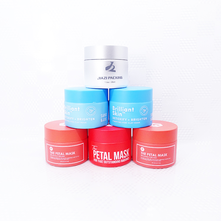Small 50g colorful glass cosmetic jars  for cosmetics opal white glass 60 ml jars matte painted blue opal white jar