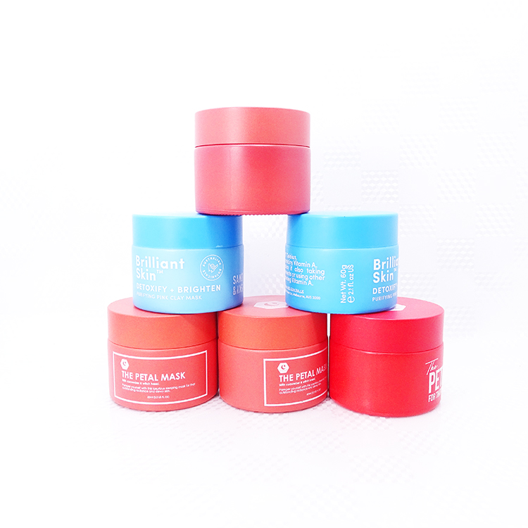 Small 50g colorful glass cosmetic jars for cosmetics opal white glass 60 ml jars matte painted blue opal white jar