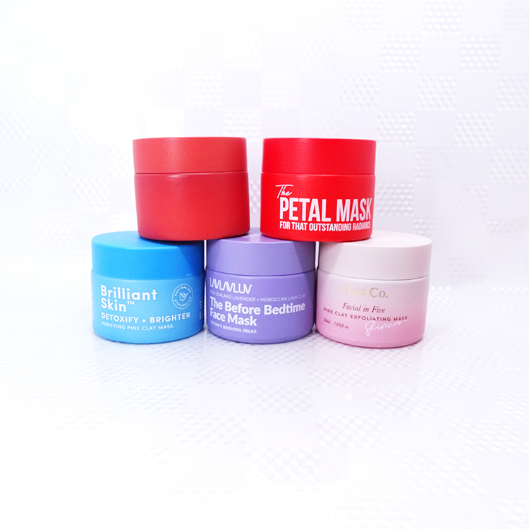 Small 50g colorful glass cosmetic jars for cosmetics opal white glass 60 ml jars matte painted blue opal white jar