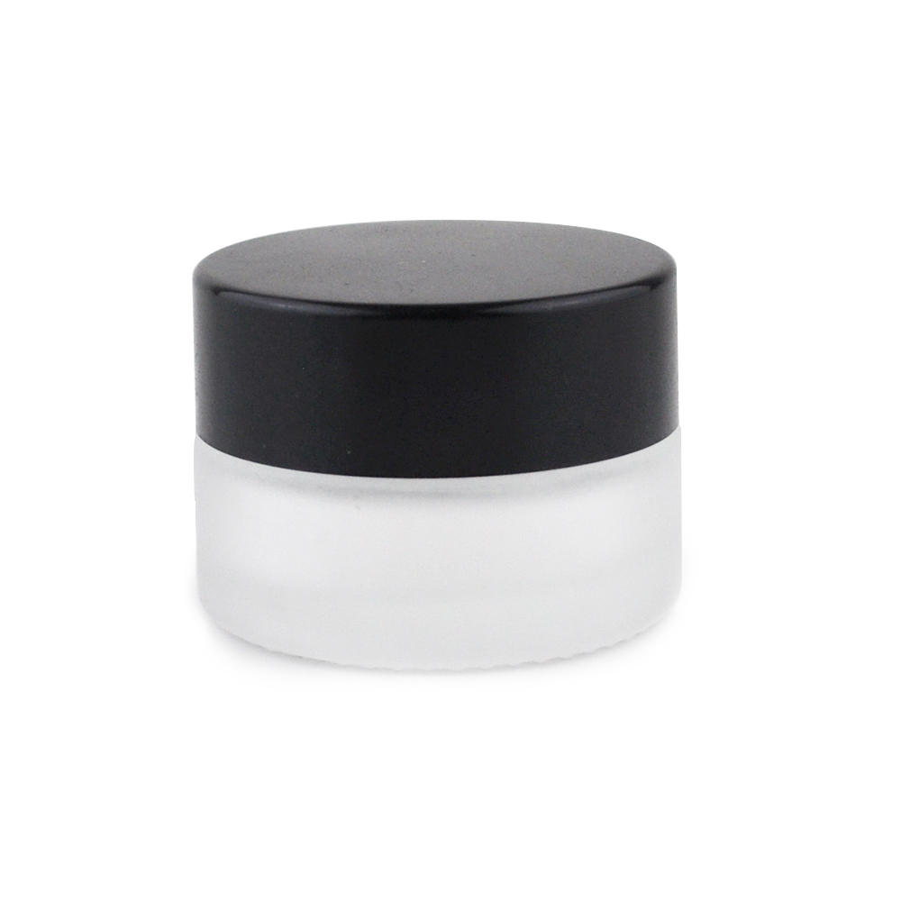 Small 5ml glass jar container with logo printed