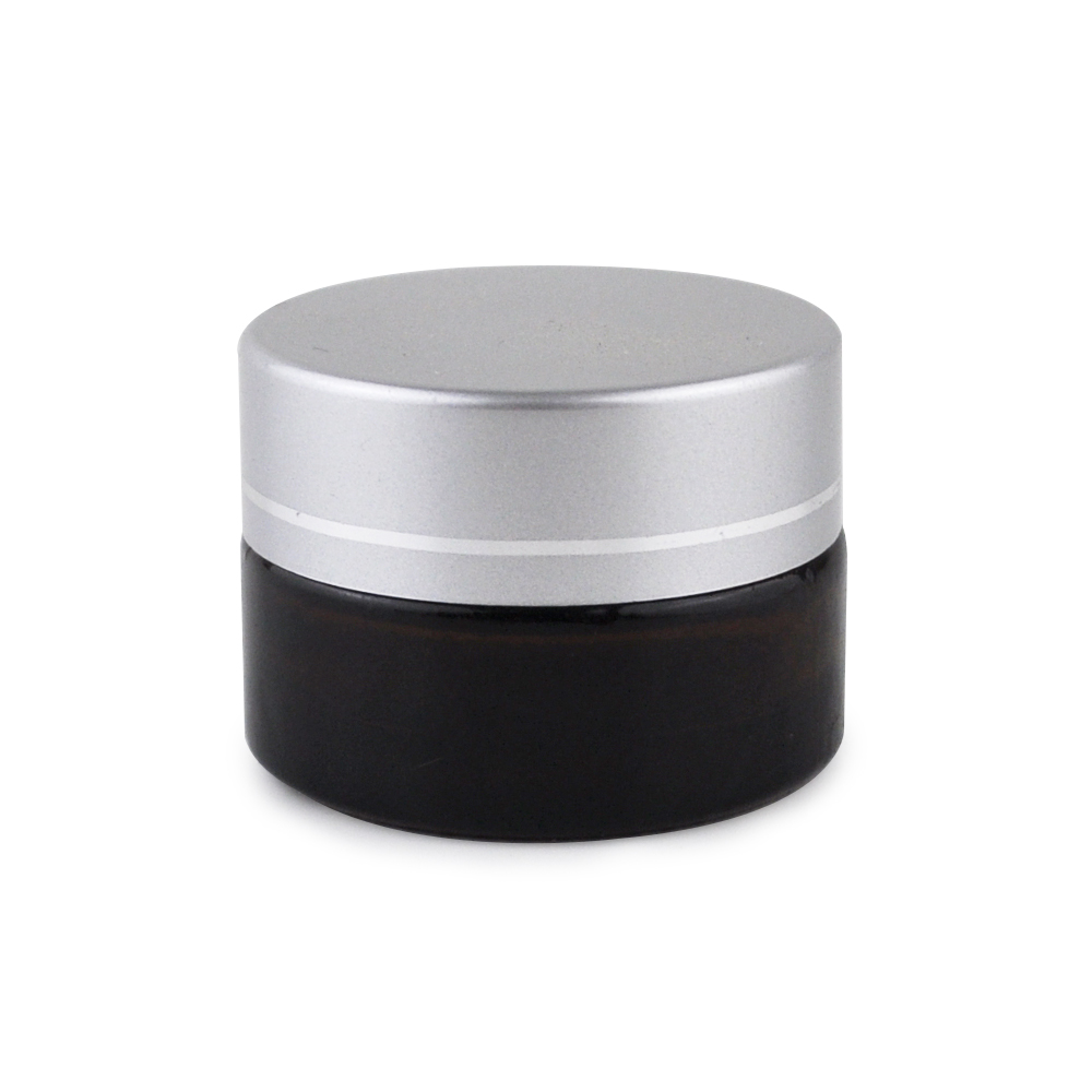 Small 5ml glass jar container with logo printed