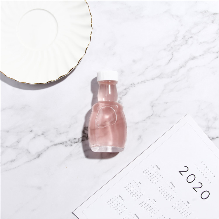 Small Bear Shape 50ml Mini Clear Glass Bottle with Screw Cap for Champagne