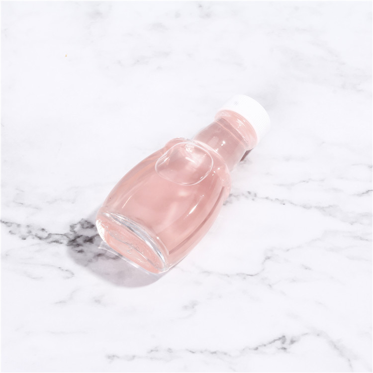 Small Bear Shape 50ml Mini Clear Glass Bottle with Screw Cap for Champagne