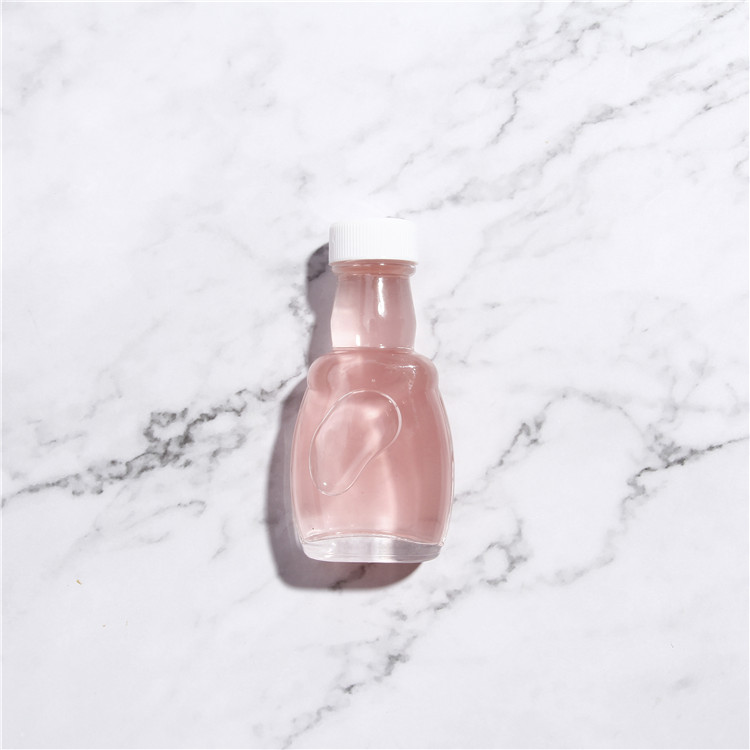 Small Bear Shape 50ml Mini Clear Glass Bottle with Screw Cap for Champagne