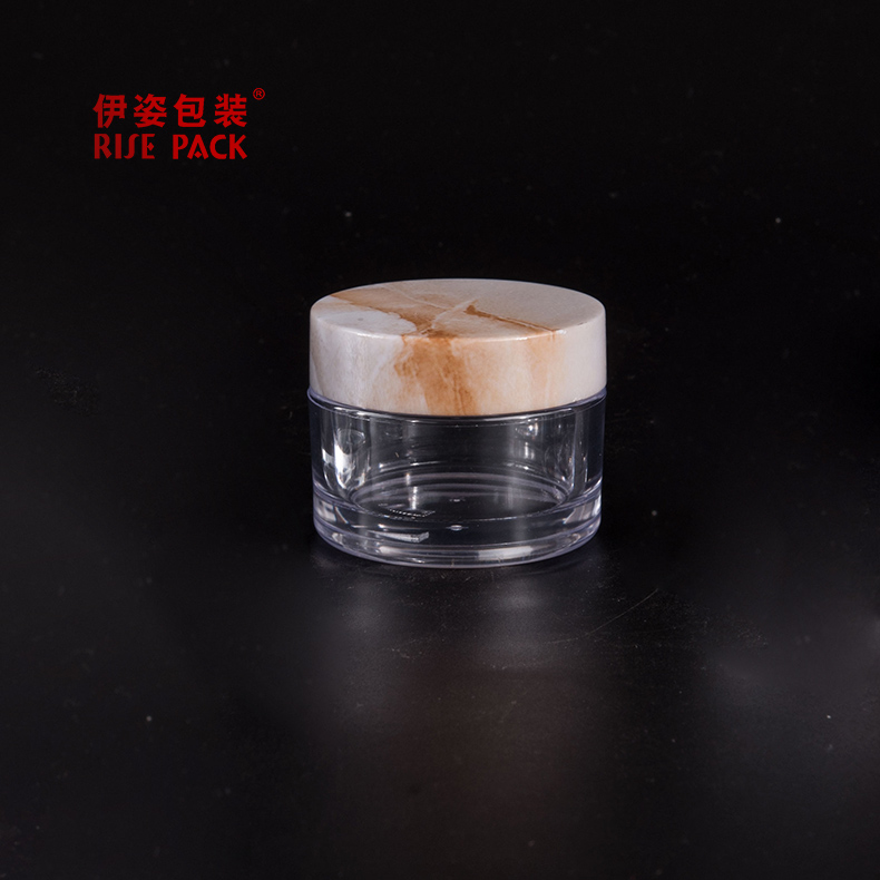Small Capacity Lip Scrub Container 10g 15g 30g PETG Clear Jar Packaging With Marble Effect Lid