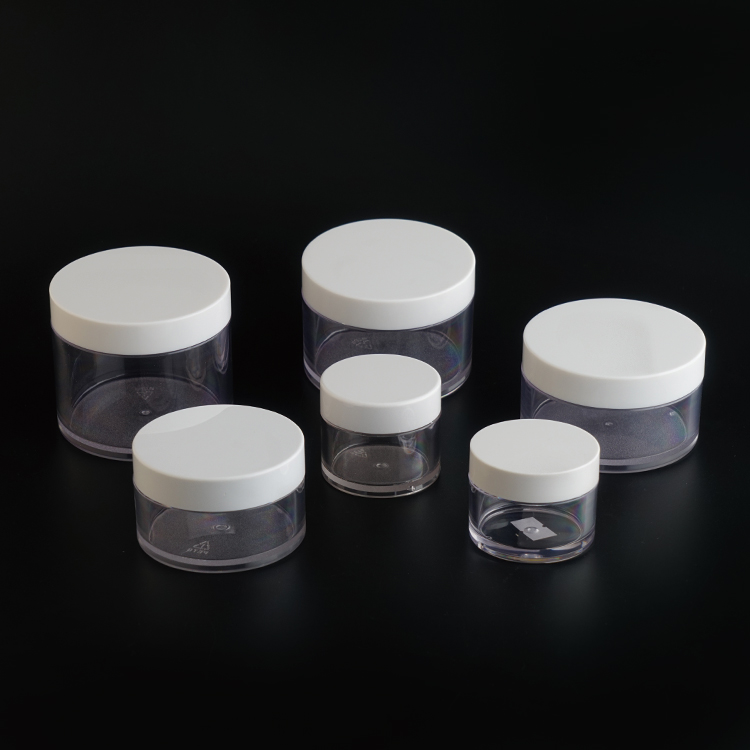 Small Capacity Lip Scrub Container 10g 15g 30g PETG Clear Jar Packaging With Marble Effect Lid