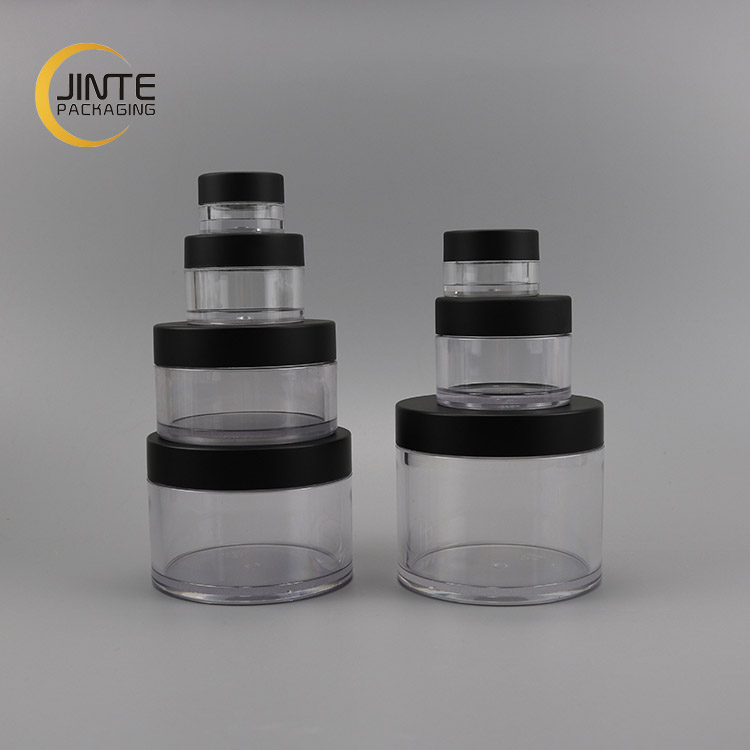 Small Capacity Lip Scrub Container 5g 10g 15g 20g With Matt Frosted Black Lid For Lip Balm Eye Serum