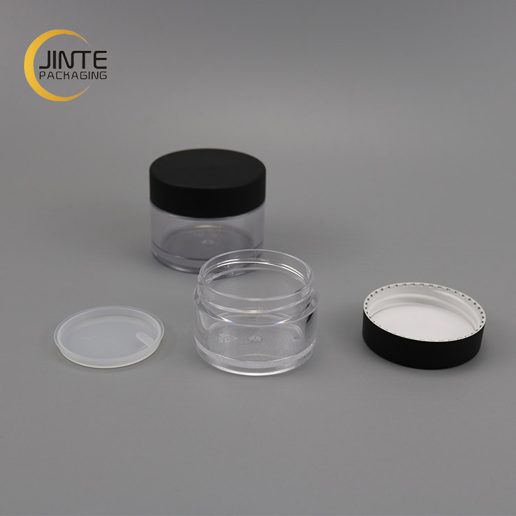 Small Capacity Lip Scrub Container 5g 10g 15g 20g With Matt Frosted Black Lid For Lip Balm Eye Serum