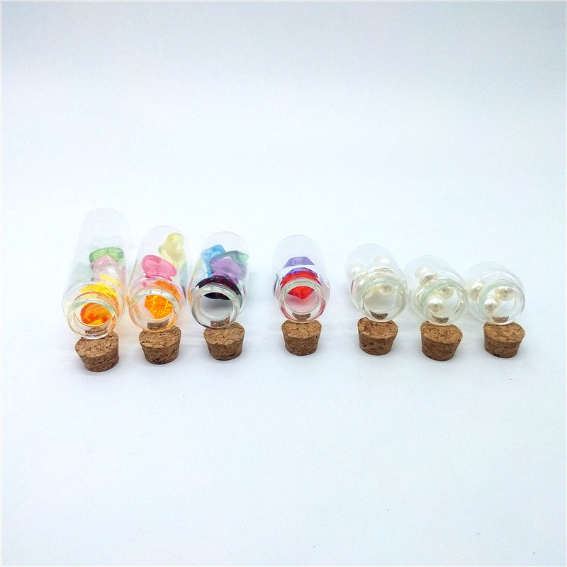 Small Clear Mini Borosilicate Glass Test Tube Bottle Vials With Cork Lid Stopper