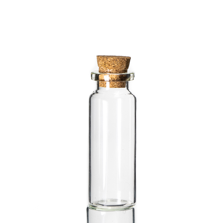 Small Clear Sample test Tube glass vials With wooden Cork stopper jars wishing bottle Glass